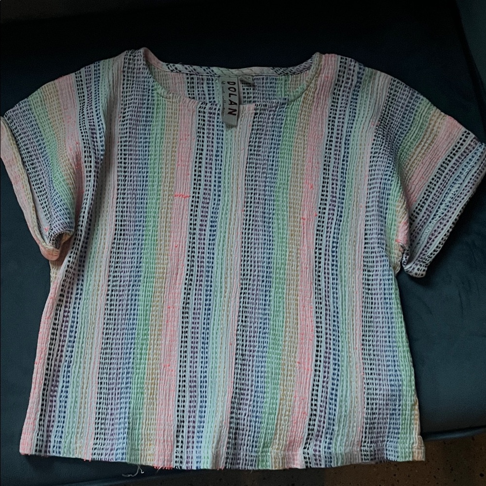 Anthropologie Multicolor Striped Cropped Top